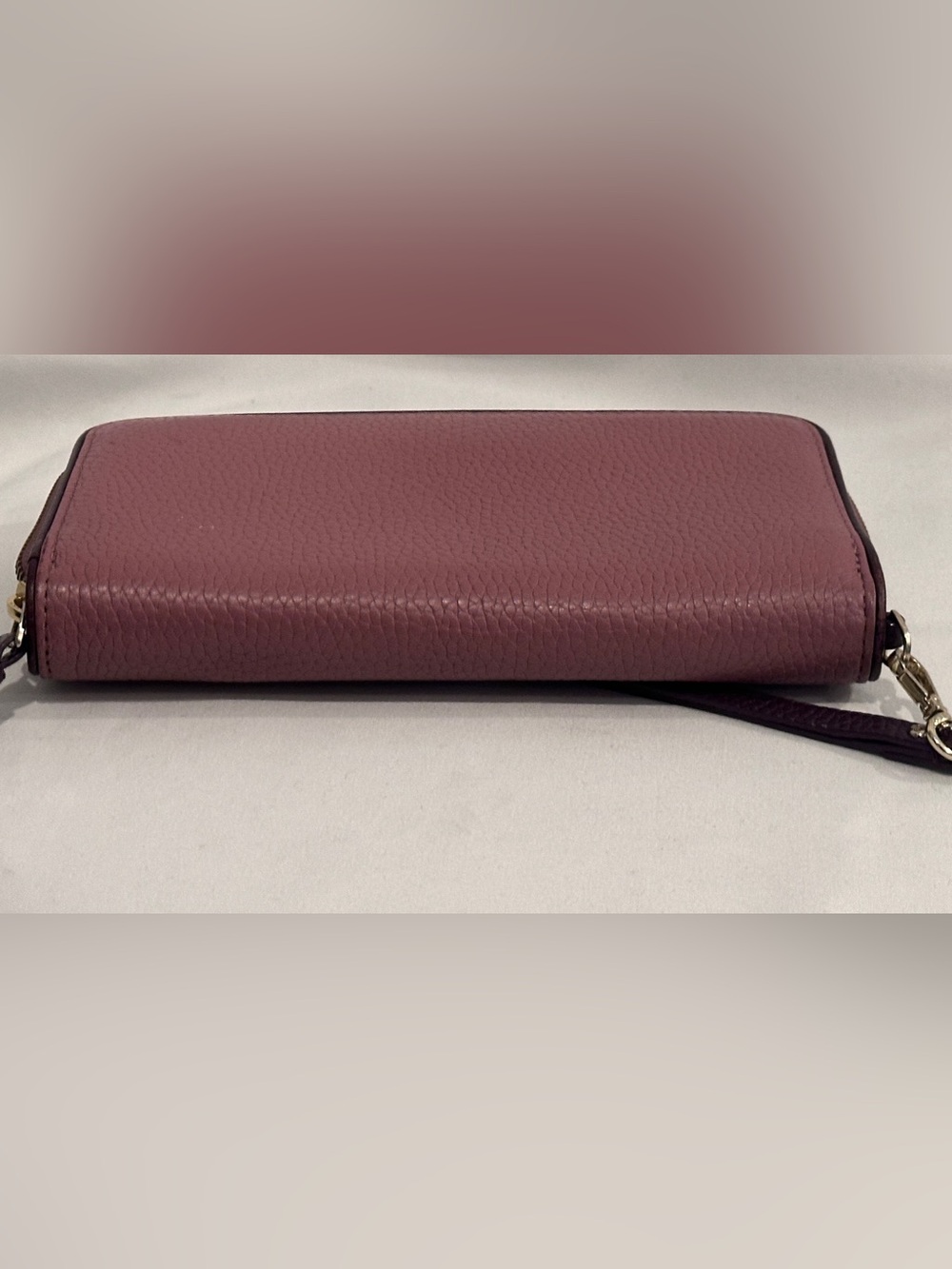 Kate Spade New York dusty rose Pebbled Leather Zip-Around Wallet Wristlet - Picture 7 of 7